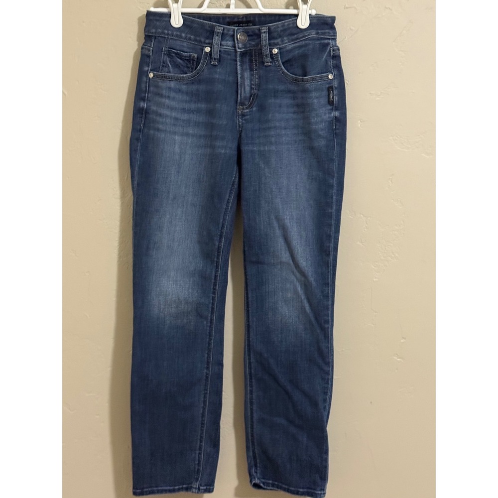 Silver Jeans 26 Suki Capri W26 L23.5 medium wash crop stretch 26